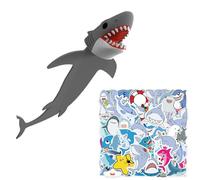 1 Piece of Shark Bookmark and 50 Shark Stickers, Cute Cartoon Stickers, Creative Luminous Bookmarks, Interesting Bookmarks, Student Gifts