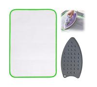 1 piece of silicone ironing rest mat, with 1 piece of ironing heat insulation mat, iron rest mat, portable ironing mat, thermal safety protection Grey