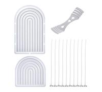 1 Piece of Silicone Mold, 10 Pieces of Candle Wicks, and 1 Piece of Candle Wick Holder, Arch Wave Mold, Glue Ornament Mold, 3D Plaster Mold