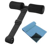 1 Piece Of Sports Curling Belt, 1 Piece Of Blue Sports Towel, Sit-Up Assister, Adjustable Curling Belt, Abdominal Exercise Belt, Squat Auxiliary Curved Belt, Sports Fitness Equipment (Black)