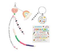1 Piece of Tassel Rainbow Keychain and 1 Piece of Round Keychain, Cute Sweet Pendants, Creative Ornaments, Gifts for Girls.