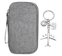 1 Piece of Travel Document Holder, 1 Piece of Aircraft Pendant Key Ring, Multi-Functional Storage Bag, Unisex, Convenient Document Bag