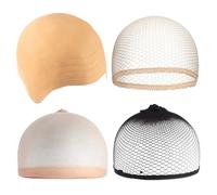 1 Piece Of Wig Cap, 3 Pieces Of Hair Net, Boys' Semi-Bald Hat, Cosplay Hood, Men'S Latex Wig Cap
