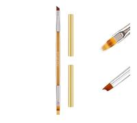 1 Piece Ombre/French Nail Brush Double Sided for Gel Nails Nail Polish Nail Art Nail Art with Lid and Ombre Brush Set, 2 Heads Ombre/French Fine Brush Set for UV Nails Gel (Colour: Gold)
