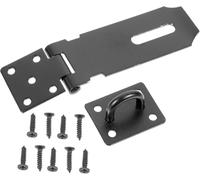 1 Piece Padlock Hasp and Staple 4 Inch - Heavy Duty Stainless Steel Shed Lock Gate Latch Security Door Clasp with Screws for Doors Windows Cabinets Drawers Pet Cages