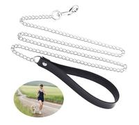 1 Piece Pet Leash, Heavy Metal Dog Leash, Anti-Bite Dog Leash, Pet Leash, Leather Padded Handle, Suitable For Large, Medium And Small Dogs