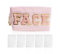 1 Piece Pink Cosmetic Bag, 5 Transparent Jewelry Bags, Corduroy Cosmetic Bag, Girls Cosmetic Bag, Cute Cosmetic Bag, Suitable for Travel and Gifts
