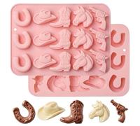 1 Piece Pink Cowboy Hat Plastic Mold, 3D Western Hat Baking Mold for Chocolate and Cookies, Easy Wild West Style Cupcake Decorating