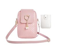 1 Piece Pink Shoulder Bag, 1 Piece White Card Bag, Fashionable And Simple Mobile Phone Bag, Creative And Personalized Card Bag, And Daily Accessories.