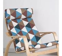 1 Piece Poang Chair Armchair Cushion, Soft Rocking Chair Cushion Replacement with Removable Cover Poang Chair Cotton Cushion Non Slip,Thick Padded,Blue Triangle