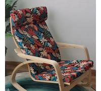 1 Piece Poang Chair Armchair Cushion, Soft Rocking Chair Cushion Replacement with Removable Cover Poang Chair Cotton Cushion Non Slip,Thick Padded,Colorful Leaves