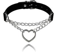 1 Piece Punk PU Leather Choker Collar Necklaces Choker Necklace Gothic Punk Chokers with Heart Shape Pendant for Man & Women Cool Outfits Nice Processing Multicoloured