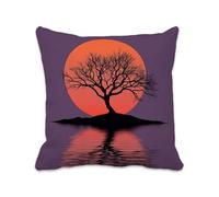 1 Piece Purple Outdoor Cushions 40x40 cm/15.7x15.7 in Sunset Cushion Covers with Zipper Linen Square Throw Pillow Cover, Decorative Pillowcases for Park Balcony Bed Garden, Gifts for Women 2B-996