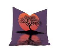 1 Piece Purple Outdoor Cushions 80x80 cm/31.5x31.5 in Sunset Cushion Covers with Zipper Velvet Square Throw Pillow Cover, Decorative Pillowcases for Park Balcony Bed Garden, Gifts for Women 2B-996