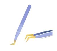 1 Piece Purple Tweezers Stainless Steel Tweezers for Eyelash Extensions(07)