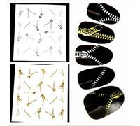 1 Piece Random Color Modern Zipper Nail Art Water Transfers Stickers Decals Metallic