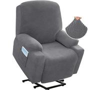 1 Piece Reclining Chair Covers Stretch Armchair Covers Spandex Fabric Recliner Sofa Slipcover Sofa Cover for Electric Large Power Lift Recliner Chair Slipcover (Grey)