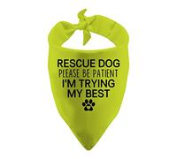 1 Piece Resue Dog Please Be Patient I'm Trying My Best Dog Bandana Give Space Rescue Dog Bandana (PLEASE BE PATIENT I'M TRYING MY BEST)
