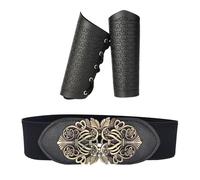 1 Piece Retro Belt And 2 Piece Wrist Guards, Stretch Belt, Women'S Wide Belt, Clothing Decoration Accessories