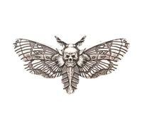 1 Piece Retro Goth Death Skull Moth Brooch For Men And Women Fashion Butterfly Insect Personalized Hip Hop Rock Jewelry