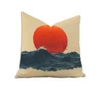 1 Piece Retro Outdoor Cushions 45x45 cm/17.7x17.7 in Sunset Cushion Covers with Zipper Velvet Square Throw Pillow Cover, Decorative Pillowcases for Park Balcony Bed Garden, Gifts for Women 2B-989