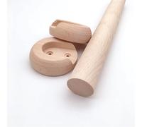 1 Piece Round Wooden Wardrobe Rod - Adjustable Closet Hanging Rail 50-150cm - Sturdy Garment Bar for Wardrobe & (D2.5cm/0.98in L 120cm/47.2in)