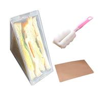 1 Piece Sandwich Container, 1 Piece Cleaning Brush, 10 Pieces of Absorbent Paper, Washable Breakfast Lunch Dinner Sandwich Box, Portable Reusable Sandwich Container