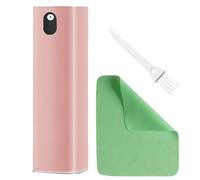 1 Piece Screen Cleaner, 1 Piece Wipe and 1 Piece Brush, Cleaning Set for Various Device Screens, Cleaning Tool Accessories (Pink)