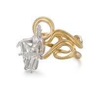 1 Piece Serenity Ear Cuff No Piercing Earring for Women Men Dainty Two-Tone Gold & Silver Goddess of Mercy Bodhisattva Jewelry