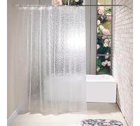 1 Piece Shower Curtain With 8 Shower Curtain Rings, Waterproof And Mildew-Proof, Quick-Drying, 3d Transparent Eva, Bathroom Curtain, Suitable For Bathroom, Kitchen, Apartment, Rv (120 * 200cm)