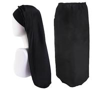 1 Piece Silk Hair Wrap - Satin Bonnet for Sleeping, Curly Hair (Black)