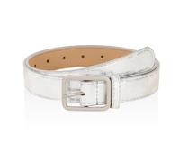 1 Piece Silver Alloy Buckle Belt, Versatile Women'S Belt, Pu Leather Belt, Jeans Decorative Belt.