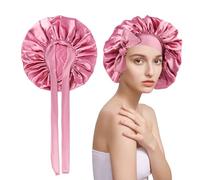 1 Piece Sleeping Cap, Curly Hair Hat, Women's Hair Hat, Adjustable Silk Hat, Women's Nightcap, Pink Makeup, Skin Care Hat, Travel Portable Hat, Pink Round Hat