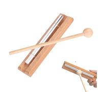 1 Piece Sound Bar with Beats, Wooden Energy Chimes, Chime Gong Glockenspiel, Percussion Trio Baton for Prayer, Yoga, Healing, Classroom (Natural)