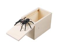1 Piece Spider Prank Box, Handmade Spider Toy Box, Wooden Scary Box, Funny Prank Box, Creative Tricky Toy For Kids Adults