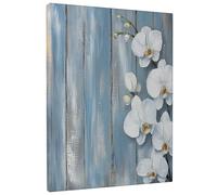 1 Piece Spring Phalaenopsis Orchid Flower Canvas Prints Wall Art 12 * 16, Farmhouse Rustic Florals Wall Art for Living Room Bathroom, Small Large Vertical Country Bedroom Decorations