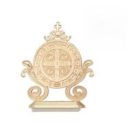 1 Piece St. Benedict Cross Craft Ornament Enamel Metal Saint Benedict Statue Car Home Office Table Decoration Religious Blessing Decor