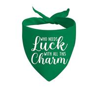 1 Piece St. Patrick's Day Dog Bandanas Irish Dog Bandana Holiday Party Decorations (WHO NEEDS Luck D)