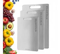 1-Piece Stainless Steel Chopping Board, Large Metal Cutting Board for Kitchen Worktop, Dishwasher Safe Hygienic Chopping Surface for Meat and Vegetables (17.7" x 12" / 45 x 30 cm)
