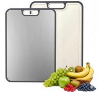 1 Piece Stainless Steel Cutting Board, Double - Sided Chopping Board for Kitchen, Meat Chopping Board (38.6x27.9x1.5cm)
