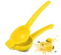 1-Piece Stainless Steel Lemon Squeezer, Manual Citrus Press for Lemon and Lime Juice, Durable Metal Juicer with Ergonomic Design (Yellow)