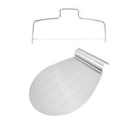 1 Piece Stainless Steel Pizza Tray with 1 Piece Stainless Steel Cake Divider, Cake Lifter, Pie Server, Non-Stick Food Tray with Recessed Handles, Kitchen Baking Utensils