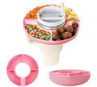 1 Piece Stanley Snack for Cup Accessories, Stanley Cup Snack Bowl, 4 Compartment Snack Container, Cinema, Party, Work, Leisure and Enjoy Different Snacks (Pink,40oz)