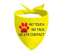1 Piece Stop Dot Not Pet/Stop No Touch No Talk/Stop Do Not Distract Dog Bandana (TALK NO EYE D)