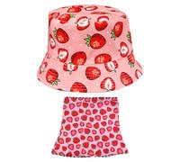 1 Piece Strawberry Women's Bucket Hat, 1 Piece Sun Protection Mask, Outdoor Fishing Hat, Sun Protection Strawberry Hat, Women's Bucket Hat
