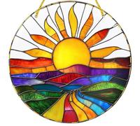 1 Piece Sun Catcher, Stained Glass Wall Art for Windows, Vibrant Suncatcher Kit for Garden Decor, 20cm Sun Catchers for Indoor and Outdoor Decoration