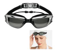 1 piece Swim Goggles with Attached Earplugs for Adults, Kids (8+), Men & Women - Leak-Proof, Anti-Fog, UV Protection - Includes Free Storage Case, Nose Clip, and Extra Earplugs