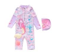 1 Piece Swimsuit for Little Girls and Children Sequins Pattern and Tutu Skirt