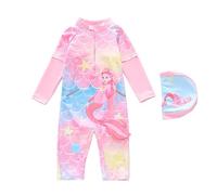 1 Piece Swimsuit for Little Girls and Children Sequins Pattern and Tutu Skirt