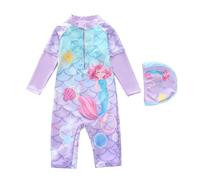 1 Piece Swimsuit for Little Girls and Children Sequins Pattern and Tutu Skirt